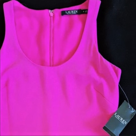 NWT Lauren Ralph Lauren Exotic Pink Sleeveless A-line Shift Tank Dress size 2 - Picture 12 of 14